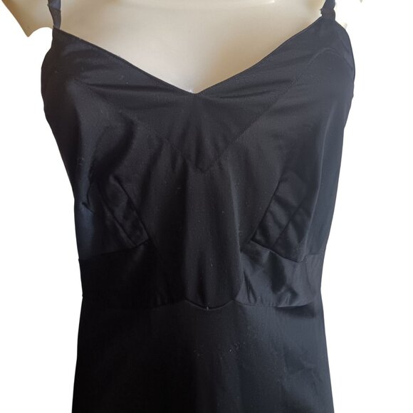 Vintage Women's Slip Dress 34 Small Munsingwear 1960's Goth USA Black Panel - Picture 2 of 6